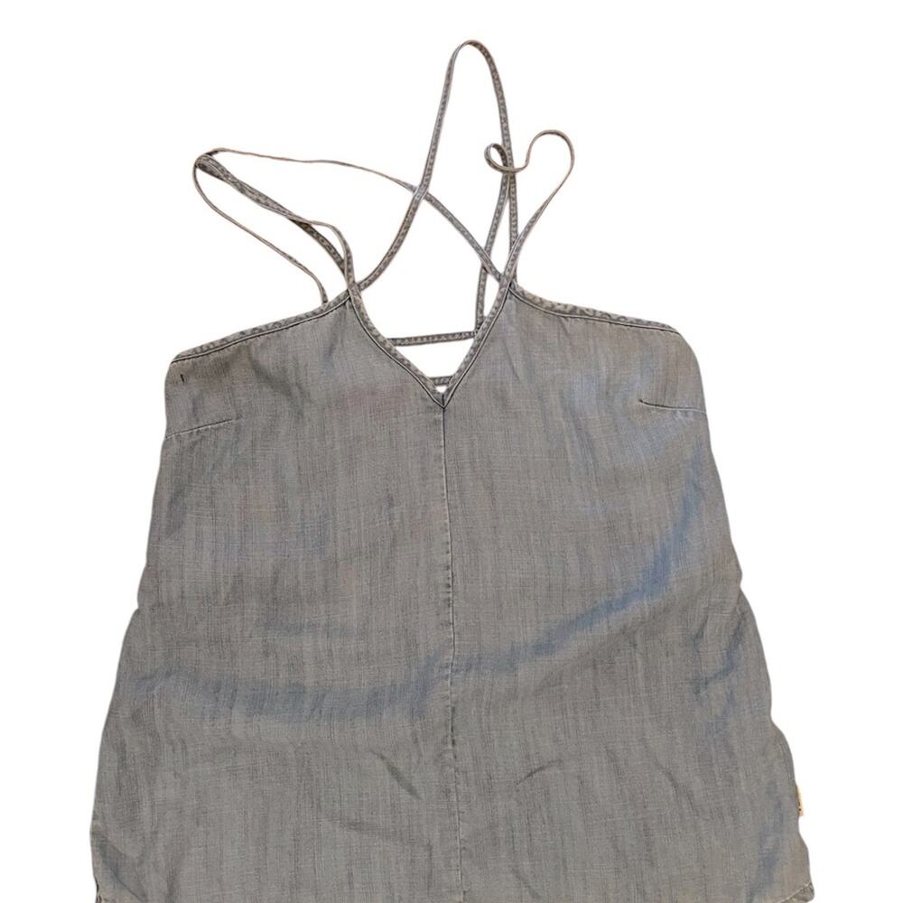 RVCA Gray Cross-Strap V-Neck Tank